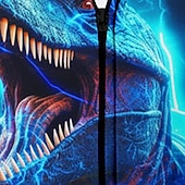 billiga Pojkens 3D-djur-Pojkar 3D Dinosaurie Huvtröja Kappa Ytterkläder Långärmad 3D-tryck Höst Vinter Mode Streetwear Häftig Barn 3-12 år Utomhus Ledigt Dagligen Normal