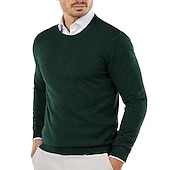 cheap Men&#039;s Pullover Sweater-Men&#039;s Pullover Sweater Jumper Dress Sweater Jumper Ribbed Knit Cropped Knitted Plain Crew Neck Keep Warm Modern Contemporary Daily Wear Going out Clothing Apparel Fall Winter Black Yellow S M L