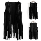 preiswerte Oberteile-Retro Vintage 1960er 1970er Wildlederweste Hippie Disco Quastenfransen Damen Mädchen Weihnachten Halloween Karneval Leistung Party / Abend Pride Parade Erwachsene Weste