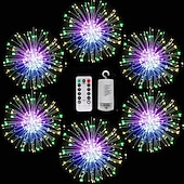 voordelige Batterij String Lights-0,3 m Verlichtingsslingers Kerst Starburst-verlichting 90/120/150/180/200 LEDs EL Warm wit Koel wit Blauw Vuurwerk / Starburst Lights Bruiloft Kerst decoratie Patio 5 V