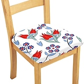 abordables Couverture de chaise de salle à manger-Housse de chaise de salle à manger housse de siège de chaise extensible en daim hydrofuge doux uni couleur unie durable lavable protecteur de meubles pour salle à manger fête