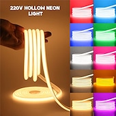 cheap Neon LED Lights-COB LED Strip 288 LEDs/m 220V EU Plug RA90 COB Outdoor Neon Sign Tape White Natural Pink Red For Kitchen Lighting