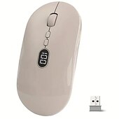 cheap Mice-Wireless Lightweight Mouse With Battery Display Screen 2.4G Slim Portable Wireless Mice For Laptop Rechargeable Cordless Silent Click Computer Mouse Up To 1600 DPI For PC Mac Macbook Office