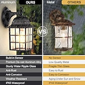 baratos luzes de parede ao ar livre-do anoitecer ao amanhecer lâmpada de parede externa luzes de varanda de montagem na parede com sensor iluminação de parede externa lâmpada de parede antiferrugem lanterna de parede à prova d&#039;água