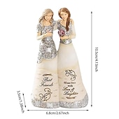 cheap Statues-Figurine Celebrating Friendship Room Home Decor Resin Angel Statue Sister Friend Decoration Valentines Day Gift