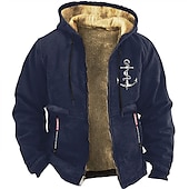 economico Felpe grafiche da uomo-Per uomo Stampe Grafiche Timone Felpe con cappuccio Manica Lunga Felpe Con Cappuccio Quotidiano Casual Vacanza Ferie Autunno &amp; Inverno Nero Marrone Verde militare Abbigliamento progettista S M L XL