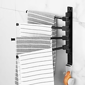 cheap Towel Bars-Towel Bar Robe Hook Bathroom Shelf Foldable Multilayer New Design Contemporary Modern Aluminum Metal 1PC - Bathroom 4-towel bar Wall Mounted