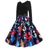 preiswerte Für Frauen-Weihnachtsmann Weihnachtskleid Ausgefallenes Weihnachtskleid Damen Weihnachten 1950er Erwachsene Weihnachten Neujahr Heiligabend Weihnachten Party Silvester Kleid