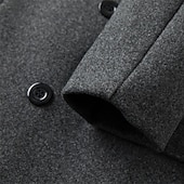 preiswerte Herren-Blazer &amp; -Anzüge-Herren Wintermantel Mantel Langer Trenchcoat Outdoor Freizeitskleidung Herbst Winter Polyester Oberbekleidung Bekleidung Modisch Strassenmode Glatt Kargen Doppelreihiger Verschluss
