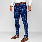 cheap Chinos-Men&#039;s Trousers Chinos Chino Pants Pocket Plaid Comfort Breathable Outdoor Daily Going out Fashion Casual Dark Khaki Black