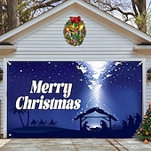 お買い得  屋外装飾-クリスマスガレージドアバナー、屋内屋外クリスマス休暇、幸せな背景、装飾カバー、クリスマス新年あけましておめでとうございますバナー、大型ドアカバー、クリスマス装飾