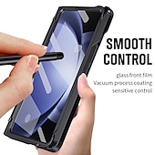 abordables Carcasas Samsung-Funda para teléfono Samsung Galaxy Z Fold 6 Z Fold 5 Z Fold 4 Z Fold 3 cubierta trasera con soporte de pie con protector de pantalla magnético color sólido PC