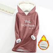 levne Humor a citáty vrcholy-dámská mikina mikina pulovr šerpa polyester dopis ležérní sportovní potisk teplý fuzzy comfrt mikina s dlouhým rukávem top mikroelastický pad &amp;amp; zimní comfrt prodyšná měkká tkanina