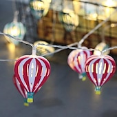 olcso Elemmel működő-10 led/20 led karácsonyi dekoráció vas art led hőlégballon zsinór lámpák, beltéri elemtartó doboz lámpák, karácsonyi dekoráció kis színes fények, karácsonyfa medál, elemes