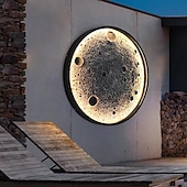 baratos luzes de parede ao ar livre-luminárias de parede externas design de lua lanternas de parede à prova d&#039;água ip65 arandelas de varanda pretas iluminação montada na parede para entrada de porta frontal de pátio 110-240v