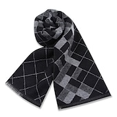 cheap Men&#039; Scarves &amp; Gloves-Men&#039;s Casual Daily Weekend Black Apricot Scarf Plaid