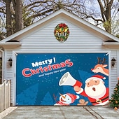 cheap Outdoor Decorations-Christmas Garage Door Banner, Indoor Outdoor Christmas Holidays, Happy Background, Decoration Cover, Christmas Happy New Year Banner, Large Door Cover, Christmas Decoration
