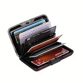 cheap Storage &amp; Organization-Aluminum Bank Card Holder Blocking Hard Case Wallet Solid Credit Card Anti-RFID Scanning Protect Card Holder