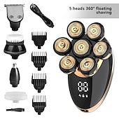 cheap Shaving &amp; Hair Removal-Men Head Shavers  Wet and Dry Detachable Electric Shaver Nose Hair Trimmer Face Brush Grooming Set Rechargeable Razor