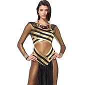ieftine Roma antică Egipt-Egiptul antic Costum sexy Costum Cosplay Cleopatra Costume de fancy Pentru femei Halloween Carnaval Mascaradă Petrecere Petrecerea Burlăcițelor Adulți Rochie Veșminte de cap