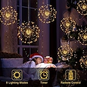 voordelige Batterij String Lights-0,3 m Verlichtingsslingers 200 LEDs EL Warm wit Koel wit Blauw Vuurwerk / Starburst Lights Vakantie Bruiloft Kerst decoratie 5 V