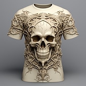 preiswerte T-Shirts mit Tiermuster-Halloween Herren Graphic Spinnen T Shirt Kurzarm T-Shirt 3D-Druck Rundhalsausschnitt Hemd Täglich Designer Retro Vintage Sports Outdoor Festtage Ausgehen Dunkelbraun Gelb Leicht Braun Frühling Sommer