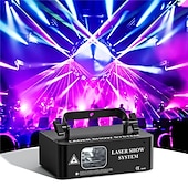 cheap Projector Lamp&amp;Laser Projector-DMX512 LED Indoor Stage Lights RGB Laser Scanner Beam Effect Stage Light Sound Activated Bedroom Laser Projector Lighting Show for DJ Disco Church Birthday Party Xmas