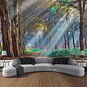 billiga Skogstapet-skog landskap gobeläng väggkonst stor gobeläng väggmålning dekoration fotografi bakgrund filt gardiner hem sovrum vardagsrum dekoration