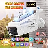 economico Videocamere di sorveglianza per esterni-60 angolo regolabile del pannello solare 1080p full hd telecamera ad energia solare telecamera ip wifi wireless telecamera per visione notturna impermeabile telecamera di sicurezza solare telecamera