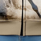 billiga Pojkens 3D-djur-Pojkar 3D Häst Huvtröja Kappa Ytterkläder Långärmad 3D-tryck Höst Vinter Mode Streetwear Häftig Polyester Barn 3-12 år Utomhus Ledigt Dagligen Normal