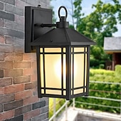 baratos luzes de parede ao ar livre-luminárias de parede externas com sensor do anoitecer ao amanhecer lanternas de parede externas à prova d&#039;água iluminação montada na parede persianas de vidro para entrada da porta da frente do pátio