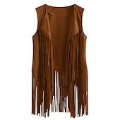 preiswerte Oberteile-Retro Vintage 1960er 1970er Wildlederweste Hippie Disco Quastenfransen Damen Mädchen Weihnachten Halloween Karneval Leistung Party / Abend Pride Parade Erwachsene Weste