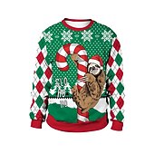 abordables Sudaderas y sudaderas con capucha divertidas-Navidad Sudadera Pullover Sudadera navideña divertida Impresión 3D Estampado 3D Gráfico Para Pareja Hombre Mujer Adulto Navidad Carnaval Mascarada Impresión 3D Fiesta
