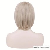 voordelige Synthetische trendy pruiken-vrouwen korte lichtblonde kleur pruik, machinaal gemaakte pruik