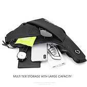 levne Pánské tašky-Pánská vodotěsná crossbody taška – náprsní taška proti krádeži s nabíjecím portem USB pro cestování a outdoorové aktivity