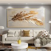 tanie Obrazy z martwą naturą-Handmade ręcznie malowany obraz olejny wall art nowoczesne abstrakcyjne pióro martwa natura krajobraz dekoracja wnętrz walcowane płótno bez ramki nierozciągnięte