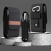 billige universal telefonveske-vertikal nylon dobbel lomme telefon hylster veske belteklips veske holder oxford klut sport mobiltelefon bag dobbel delt design power bank organisator øretelefon lagringskort lagring