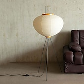 cheap LED Floor Lamp-Floor Lamps Modern Rice Paper Floor Lamp Tripod Iron Black Floor Lights Led Lamp for Living Room Study Bedroom Corner Stand Lights 110-240V