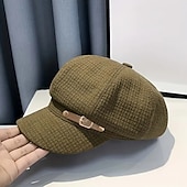 abordables Chapeaux-Bérets élégants en relief, casquette de béret classique de couleur unie de style britannique, chapeaux de journal respirants pour femmes, automne &amp; hiver