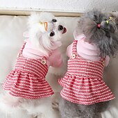baratos Vestidos-Cachorros Gatos Vestidos Moda Estilo bonito Inverno Macio Lavável Confortável Ao ar livre Casual / Diário Roupas para cães for Bichon Frise Poodle Pomerânia Animais de Pequeno Porte Borboleta