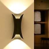 economico applique da esterno-lampada da parete a led per esterni 6w 10w 20w 30w illuminazione su / giù lampada da parete ip65 impermeabile a doppia testa curva per interni lampada da camera moderna luce bianca calda ac85-265v