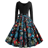 preiswerte Für Frauen-Weihnachtsmann Weihnachtskleid Ausgefallenes Weihnachtskleid Damen Weihnachten 1950er Erwachsene Weihnachten Neujahr Heiligabend Weihnachten Party Silvester Kleid