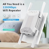ieftine Routere Wireless-Wi-Fi extender 1200mbps 2.4g/5g dual band wireless internet wifi repeater/router/amplificator de semnal AP pentru casă extender de acoperire mai mare și amplificator de semnal
