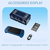 Недорогие Игровые консоли-Портативная игровая консоль powkiddy x55 со встроенными играми, ips rgb-экраном, 5,5 дюйма (256 г, 30 000 игр), идеальный подарок на рождественский день рождения для друзей и детей
