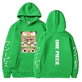abordables Graphique de personnage de dessin animé et de film-One Piece Monkey D.Luffy Roronoa Zoro Tony Tony Chopper Sweat à capuche Anime Dessin Animé Animé Poche avant Art graphique Pour Couple Homme Femme Adulte Estampage à chaud