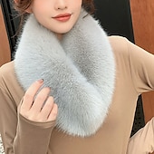 abordables Chales de piel-Bufandas de Mujer Estilo lindo Bufandas Sin Mangas Piel Sintética Velos de Boda Con Color Puro Para Diario Primavera