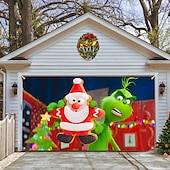 お買い得  屋外装飾-クリスマスガレージドアバナー、屋内屋外クリスマス休暇、幸せな背景、装飾カバー、クリスマス新年あけましておめでとうございますバナー、大型ドアカバー、クリスマス装飾