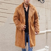 abordables Manteaux &amp; vestes-Homme Manteau d&#039;hiver Veste d&#039;Hiver Manteau en fausse fourrure Extérieur Usage quotidien Chaud Poche Automne Hiver Plein Mode Vêtement de rue Revers Normal Noir Blanche Jaune Marron Gris Claire Veste