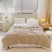 billige Tepper og pledd-myk komfort kaste sofa teppe stereoskopisk lite rutenett teppe til sofa stol sofa stue bursdagsgave og hjemmeinnredning bærbart bil reisetrekk teppe