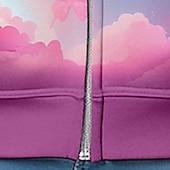 voordelige Meisje&#039;s 3D-tekenfilm-Voor meisjes 3D Heelal Vlinder Trui met capuchon Jas Overkleding Lange mouw 3D-afdrukken Herfst Winter Actief Modieus leuke Style Kinderen 3-12 jaar Buiten Casual Dagelijks Normale pasvorm